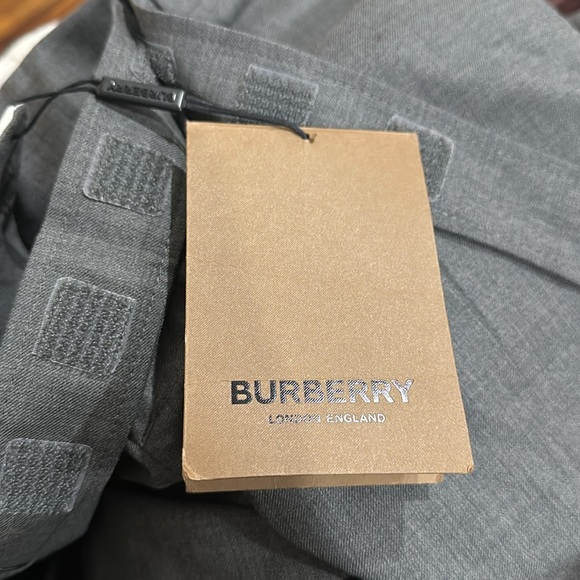 Burberry Charcoal Grey Wool English Fit Tailored Trousers With Belt - Picture 5 of 7